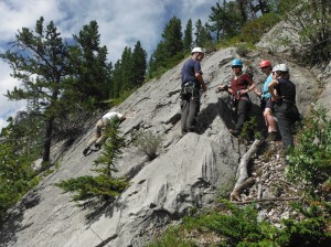 [Left to right] Rick Arthur, Brent Davis (alpine instructor), Nicole Goodman, Tanya Taggart-Hodge and Vladka Lackova-Gat